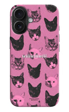 Pink Cats iPhone 16 Hard Case Back Cover by Casekaro