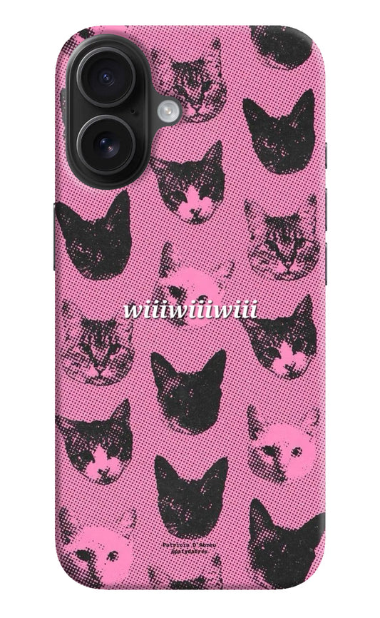 Pink Cats iPhone 16 Back Cover