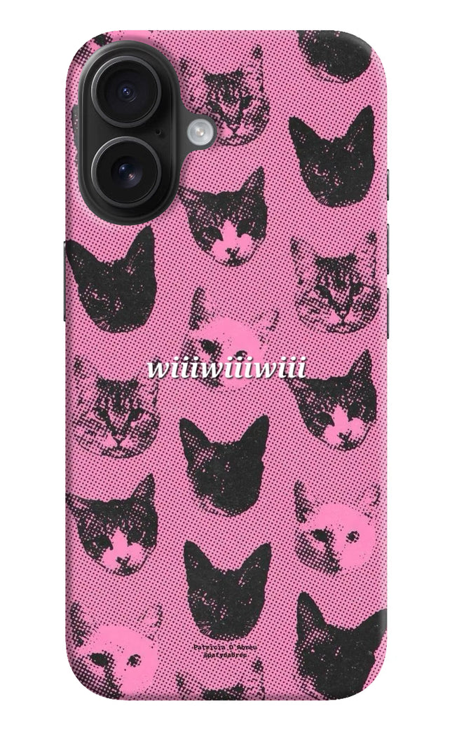 Pink Cats iPhone 16 Hard Case Back Cover by Casekaro