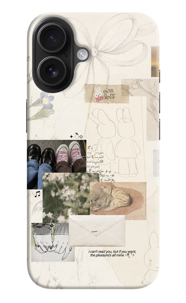 Soft Aesthetic iPhone 16 Hard Case Back Cover by Casekaro