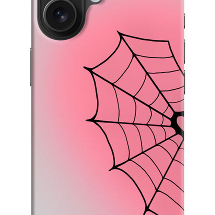 Pink Web iPhone 16 Hard Case Back Cover by Casekaro