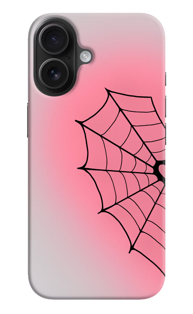 Pink Web iPhone 16 Hard Case Back Cover by Casekaro