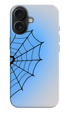 Blue Web iPhone 16 Hard Case Back Cover by Casekaro