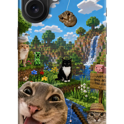 Minecraft Cat Chaos iPhone 16 Hard Case Back Cover by Casekaro