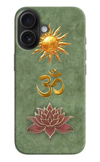 Om & Lotus iPhone 16 Back Cover