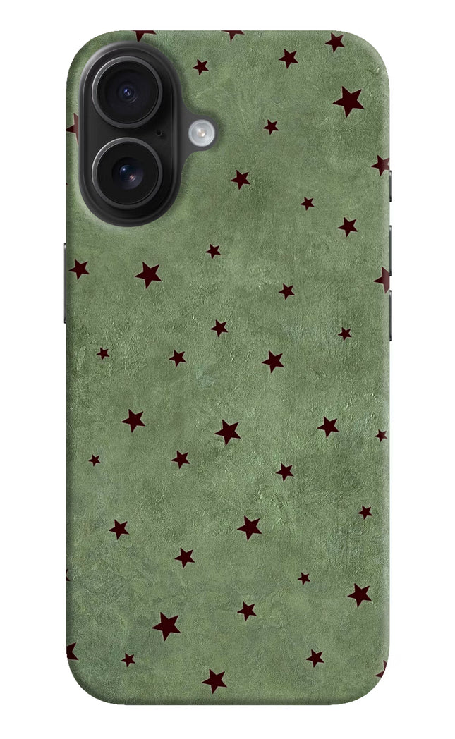 Green Stars iPhone 16 Hard Case Back Cover by Casekaro