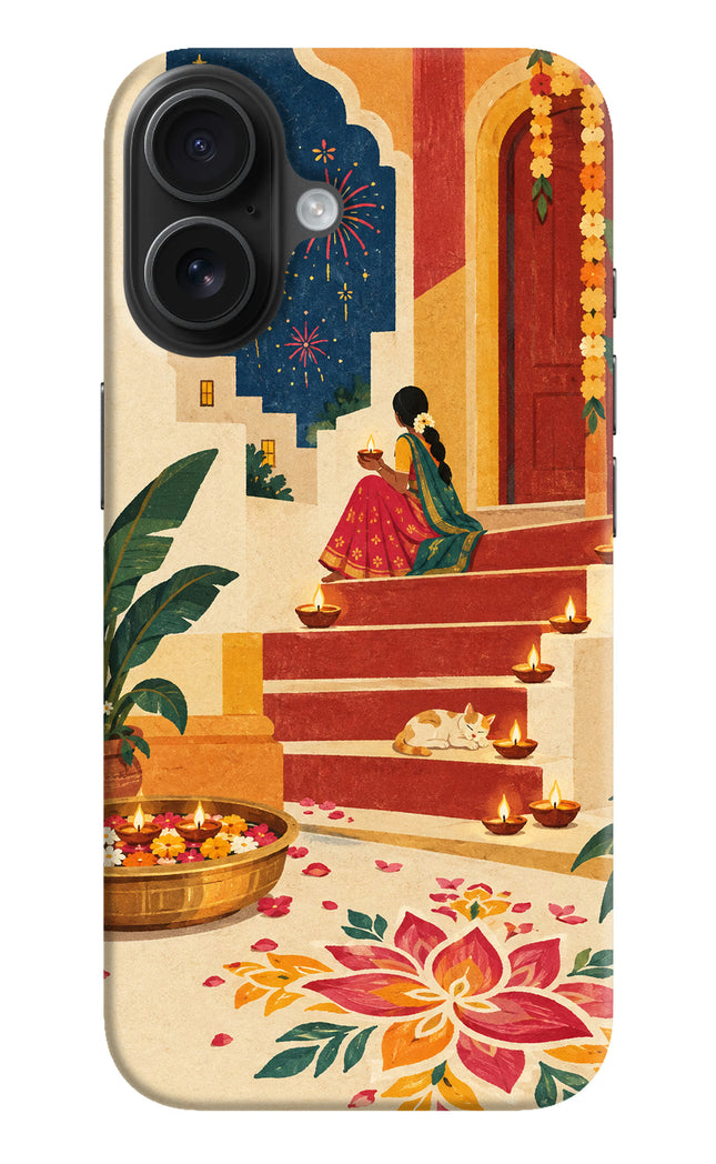 Diwali Rangoli iPhone 16 Hard Case Back Cover by Casekaro