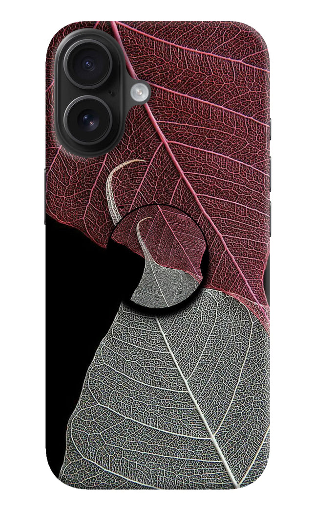 Leaf Pattern iPhone 16 Pop Case by Casekaro