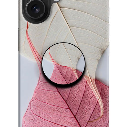 White Pink Leaf iPhone 16 Pop Case by Casekaro