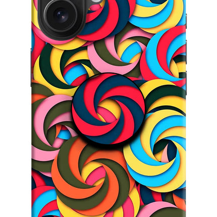 Spiral Pattern iPhone 16 Pop Case by Casekaro
