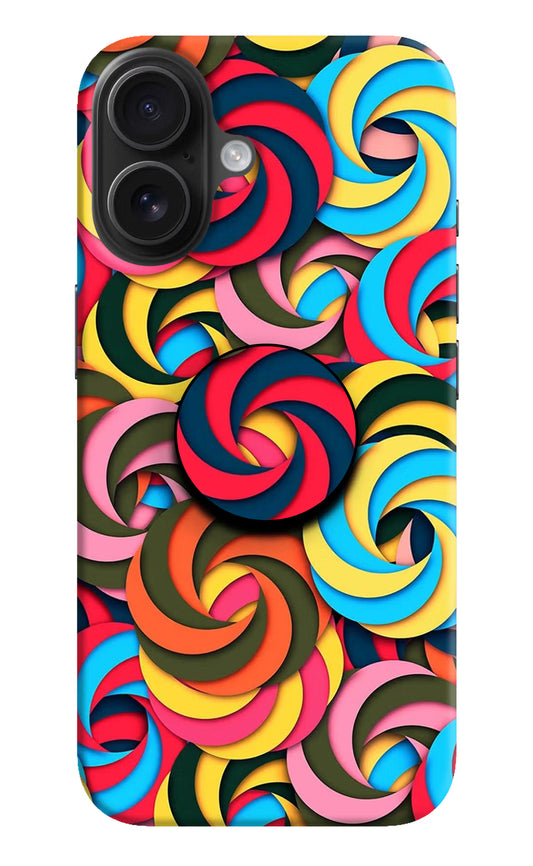 Spiral Pattern iPhone 16 Pop Case by Casekaro