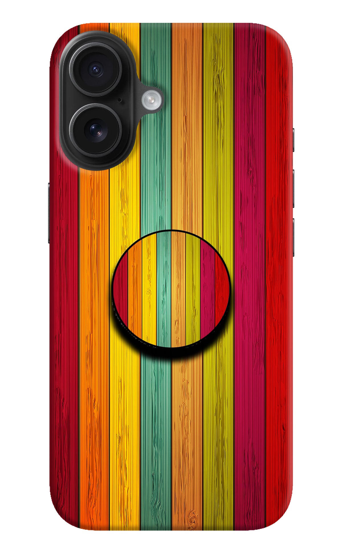 Multicolor Wooden iPhone 16 Pop Case