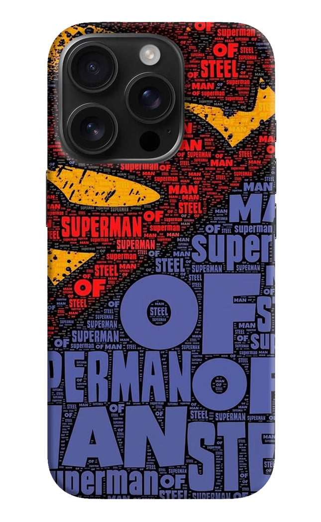 Superman iPhone 16 Pro Hard Case Back Cover by Casekaro