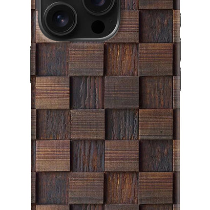 Wooden Cube Design iPhone 16 Pro Hard Case Back Cover by Casekaro