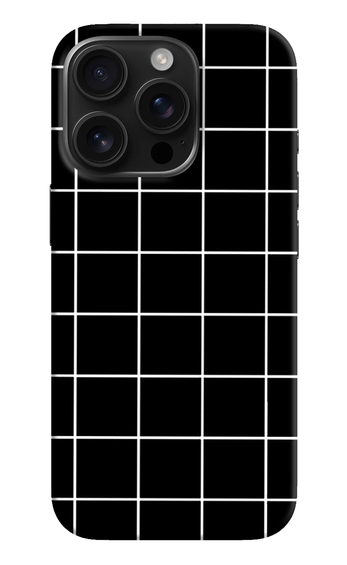 White Grid iPhone 16 Pro Back Cover