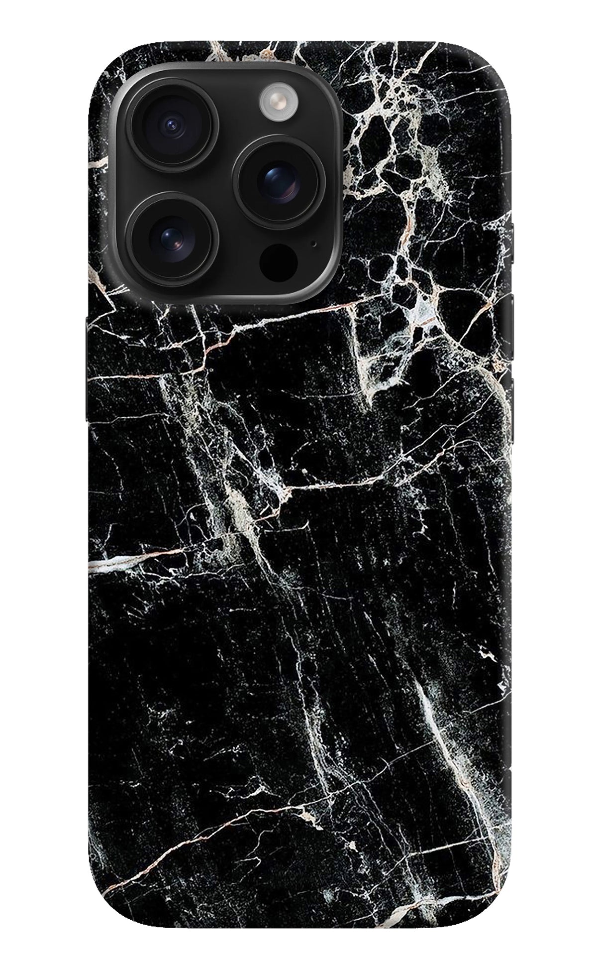 Black Marble Texture iPhone 16 Pro Back Cover