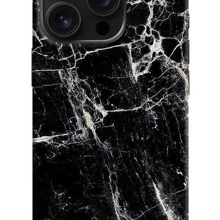 Black Marble Texture iPhone 16 Pro Hard Case Back Cover by Casekaro