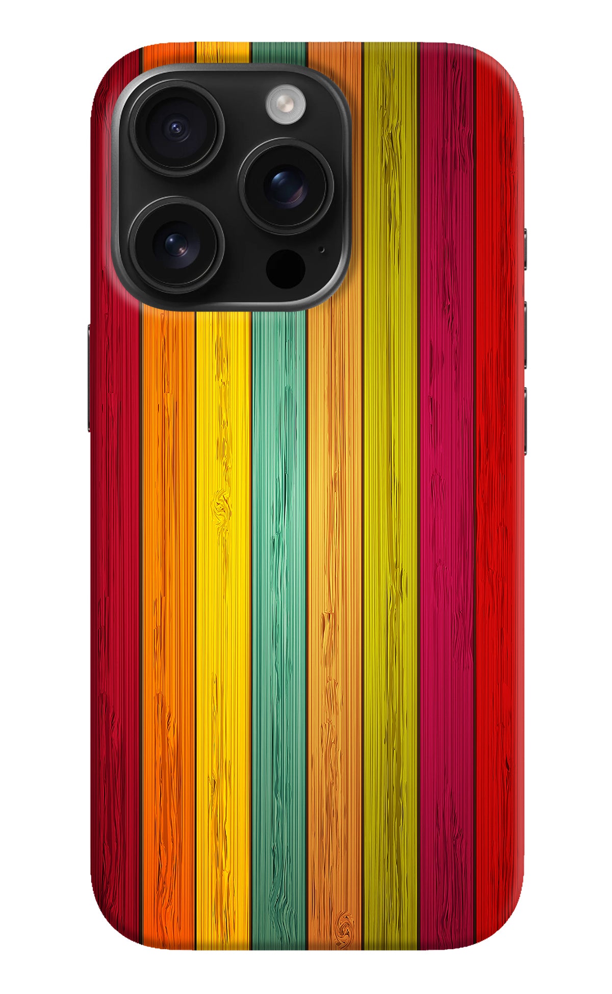 Multicolor Wooden iPhone 16 Pro Back Cover