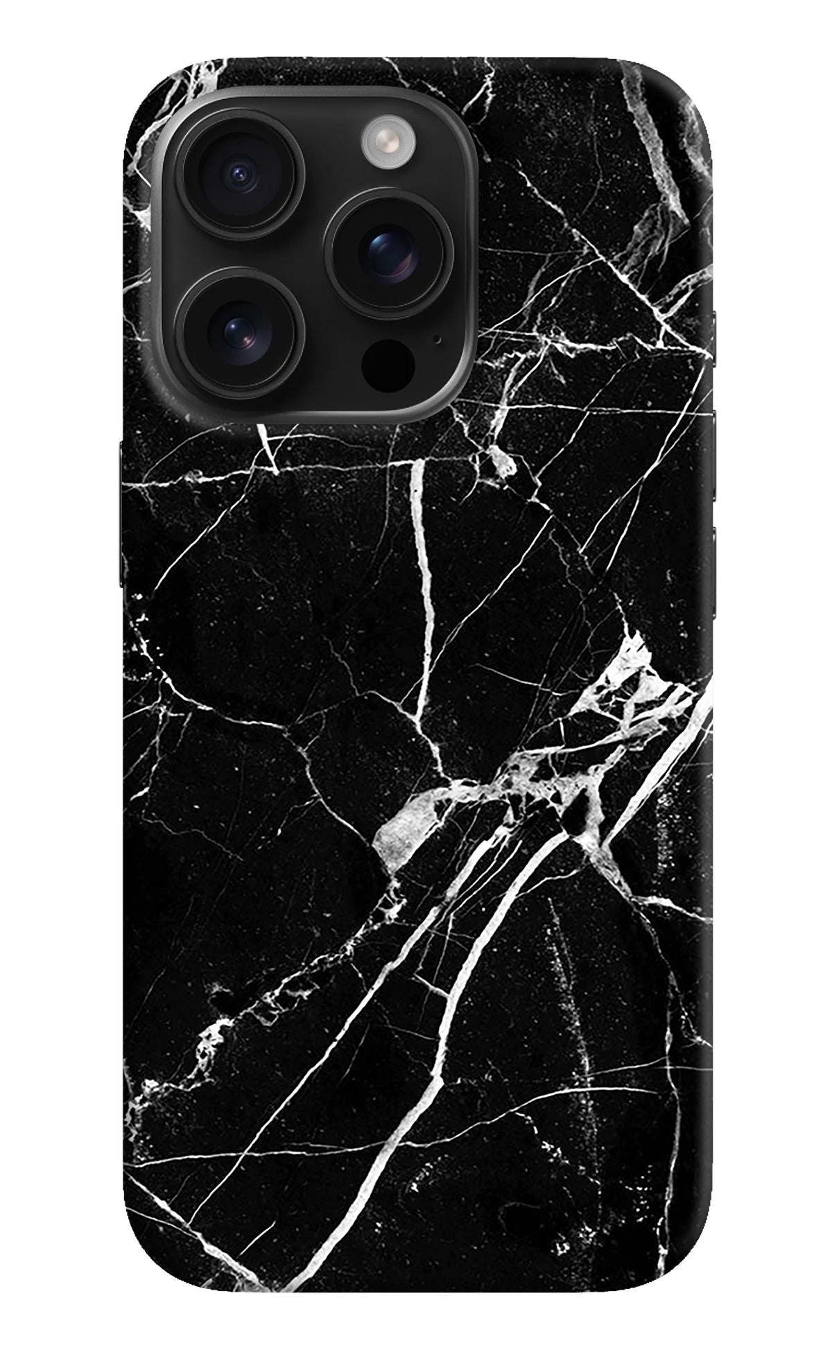 Black Marble Pattern iPhone 16 Pro Back Cover