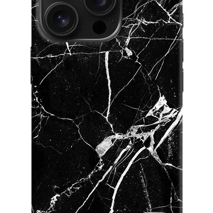 Black Marble Pattern iPhone 16 Pro Hard Case Back Cover by Casekaro