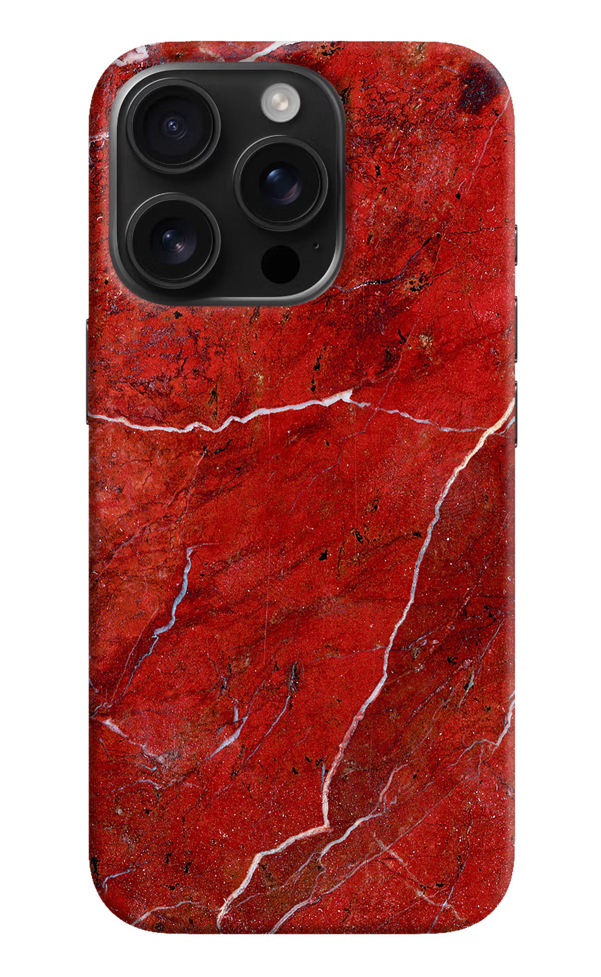 Red Marble Design iPhone 16 Pro Hard Case Back Cover by Casekaro