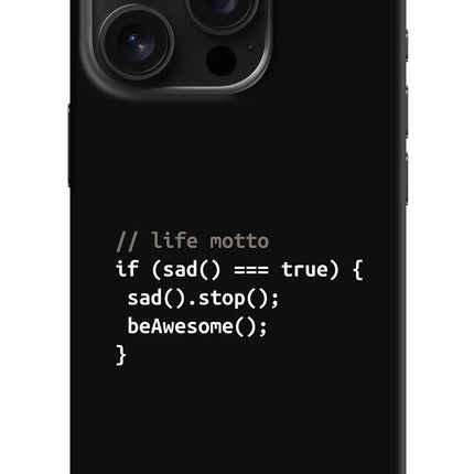 Life Motto Code iPhone 16 Pro Hard Case Back Cover by Casekaro