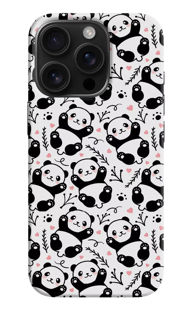 Cute Panda iPhone 16 Pro Hard Case Back Cover by Casekaro