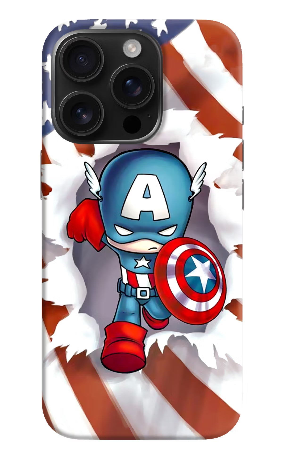 Captain America iPhone 16 Pro Hard Case Back Cover by Casekaro