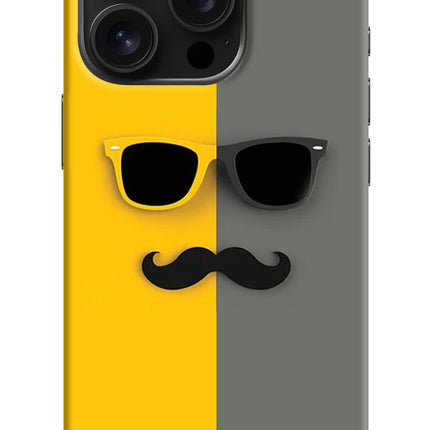 Sunglasses with Mustache iPhone 16 Pro Hard Case Back Cover by Casekaro