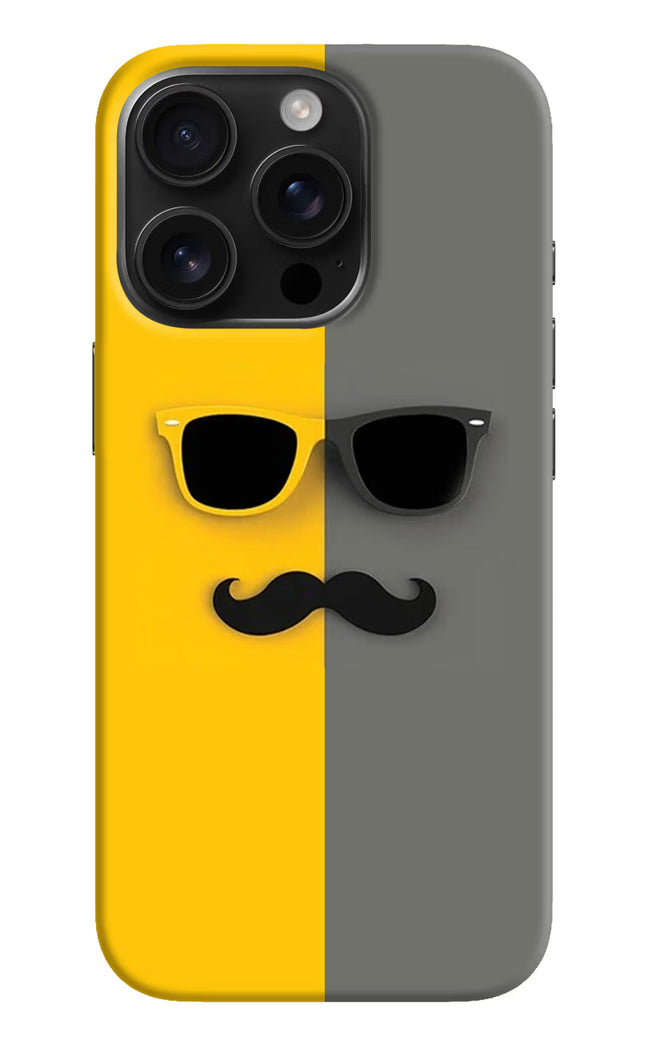Sunglasses with Mustache iPhone 16 Pro Hard Case Back Cover by Casekaro