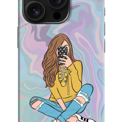 Selfie Girl iPhone 16 Pro Hard Case Back Cover by Casekaro