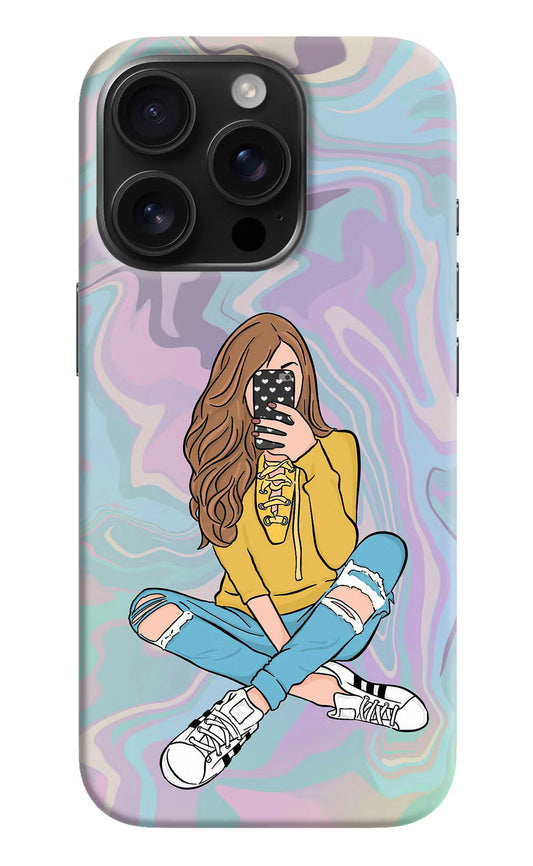 Selfie Girl iPhone 16 Pro Hard Case Back Cover by Casekaro