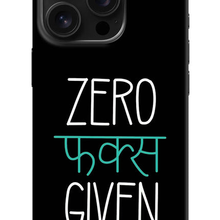 Zero Fucks Given iPhone 16 Pro Hard Case Back Cover by Casekaro
