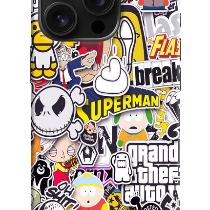 Sticker Bomb iPhone 16 Pro Hard Case Back Cover by Casekaro