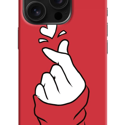 Korean Love Sign iPhone 16 Pro Hard Case Back Cover by Casekaro