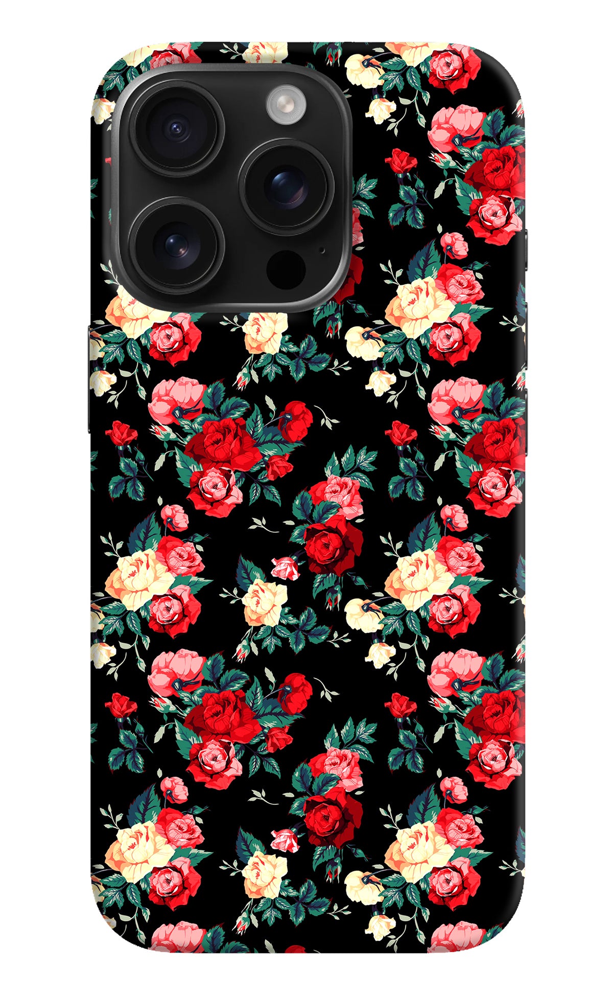 Rose Pattern iPhone 16 Pro Back Cover