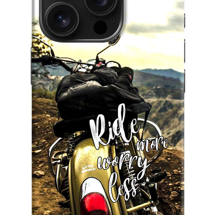 Ride More Worry Less iPhone 16 Pro Hard Case Back Cover by Casekaro