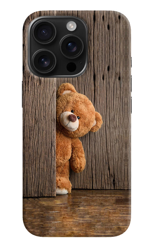 Teddy Wooden iPhone 16 Pro Hard Case Back Cover by Casekaro