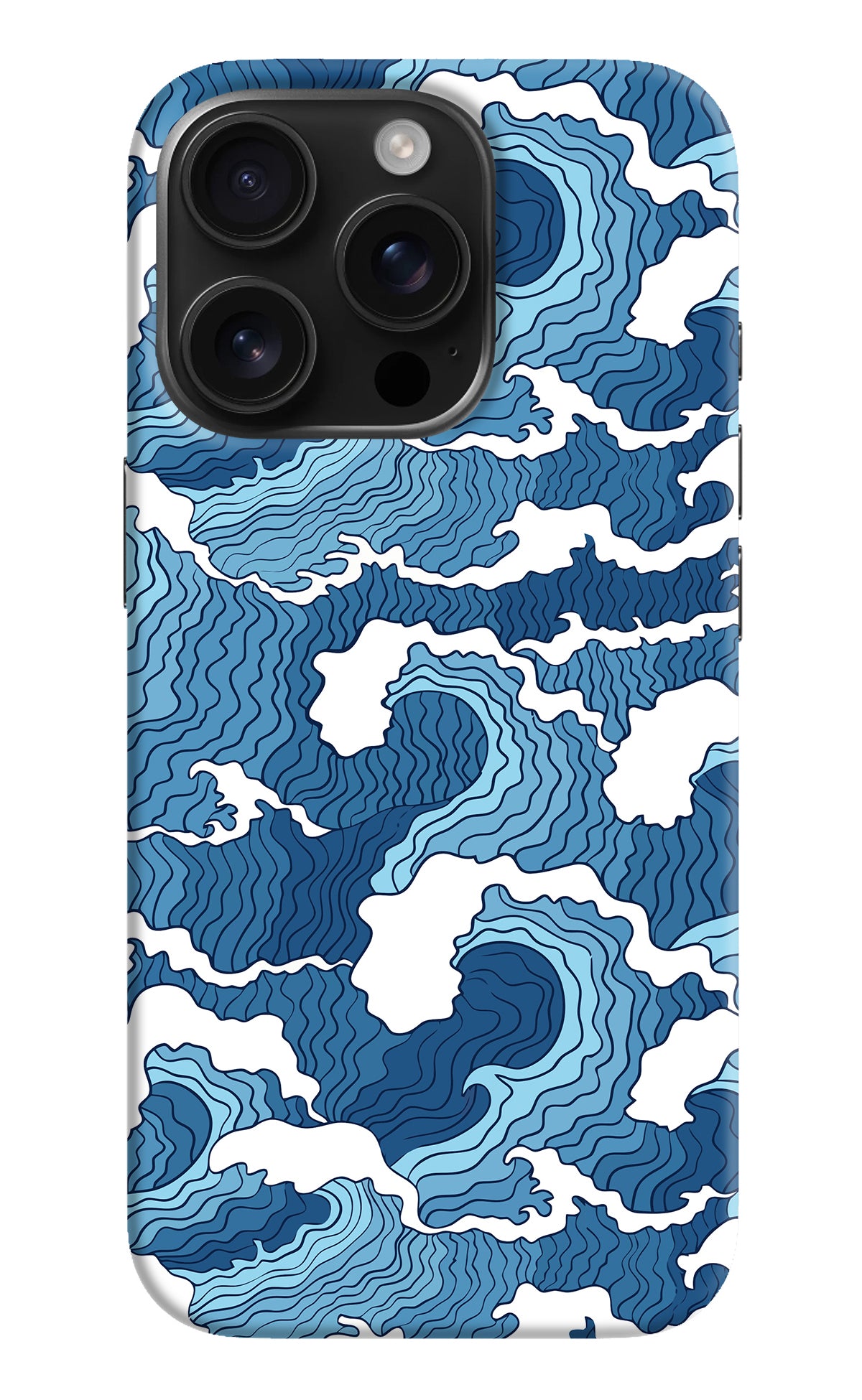 Blue Waves iPhone 16 Pro Back Cover