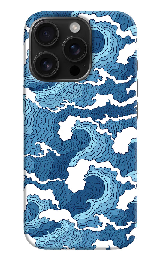 Blue Waves iPhone 16 Pro Hard Case Back Cover by Casekaro