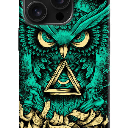 Green Owl iPhone 16 Pro Hard Case Back Cover by Casekaro