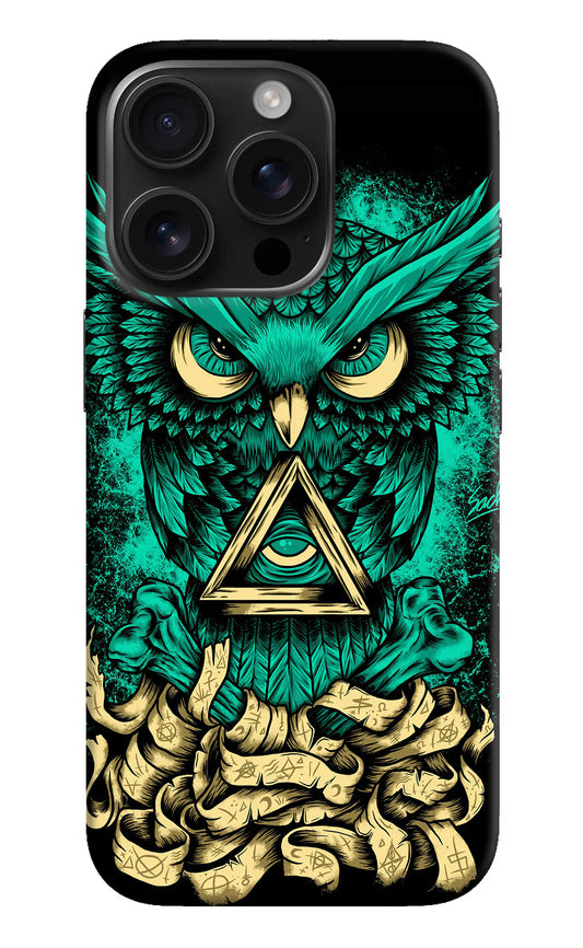 Green Owl iPhone 16 Pro Hard Case Back Cover by Casekaro
