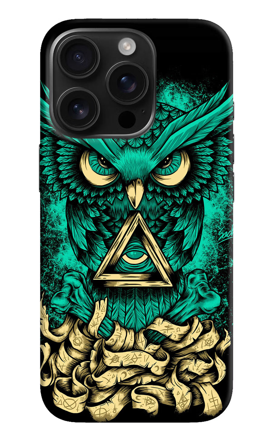 Green Owl iPhone 16 Pro Back Cover, Hard case
