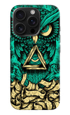 Green Owl iPhone 16 Pro Hard Case Back Cover by Casekaro