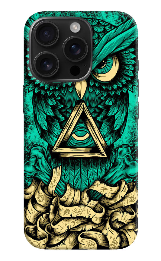 Green Owl iPhone 16 Pro Hard Case Back Cover by Casekaro