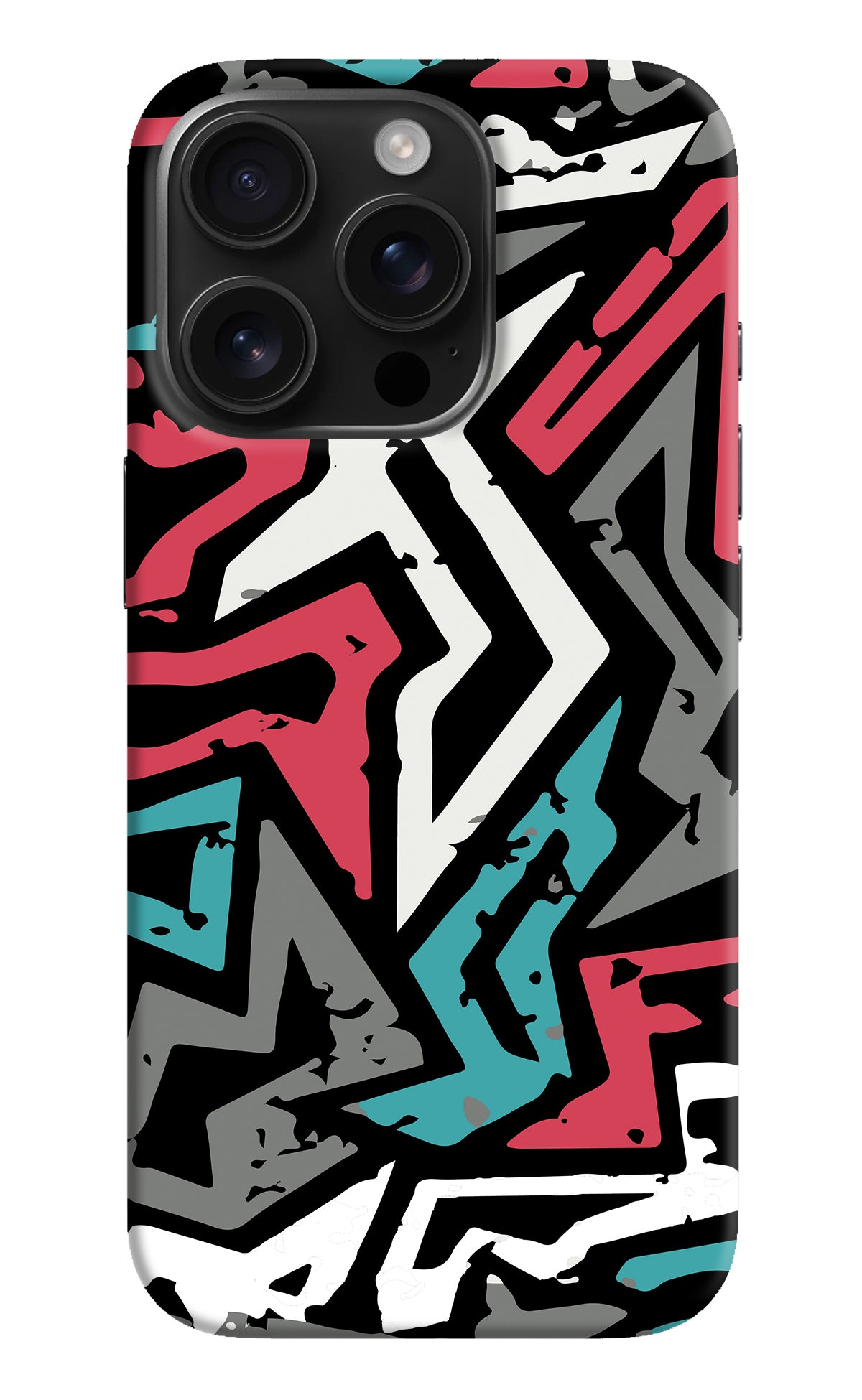 Geometric Graffiti iPhone 16 Pro Back Cover