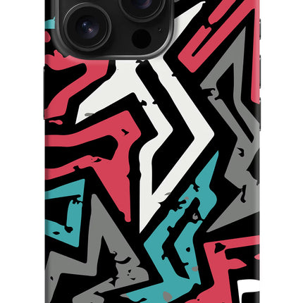 Geometric Graffiti iPhone 16 Pro Hard Case Back Cover by Casekaro