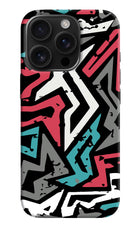 Geometric Graffiti iPhone 16 Pro Hard Case Back Cover by Casekaro