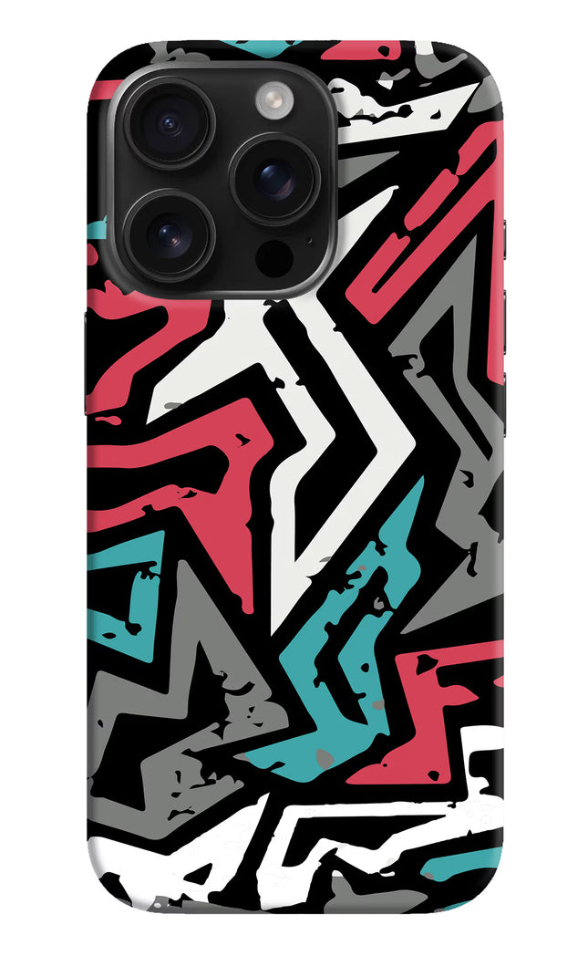 Geometric Graffiti iPhone 16 Pro Hard Case Back Cover by Casekaro