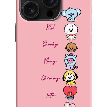 BTS names iPhone 16 Pro Hard Case Back Cover by Casekaro